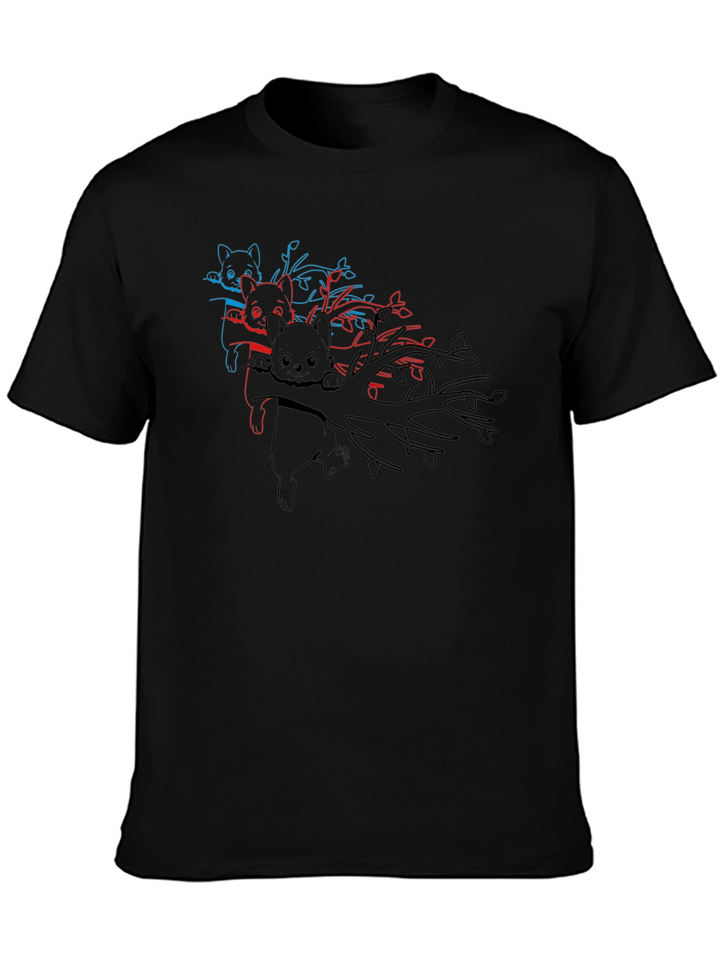 Koala Bear 3D Style Black T-Shirt