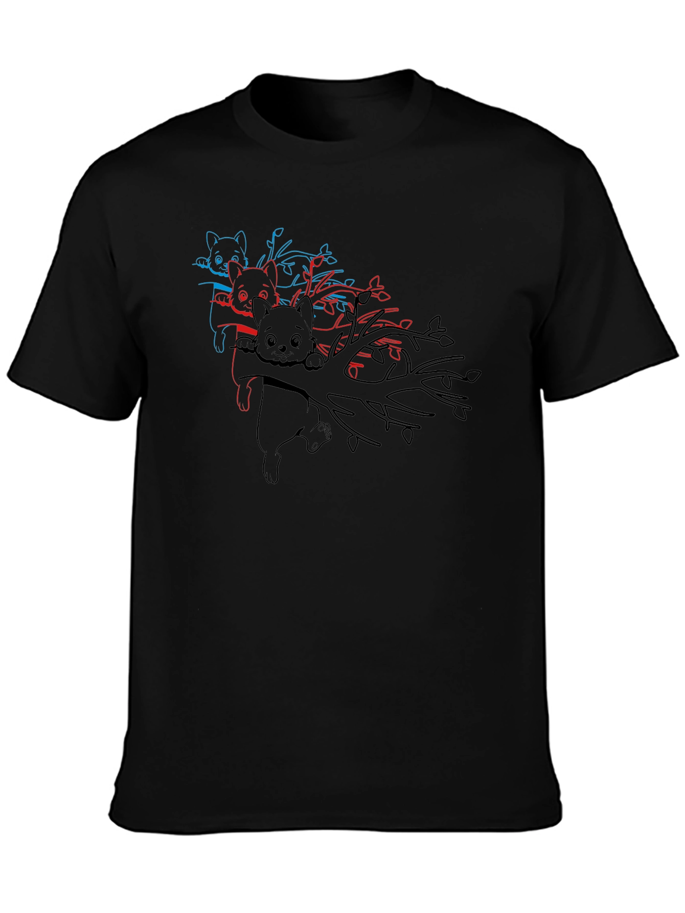 Koala Bear 3D Style Black T-Shirt