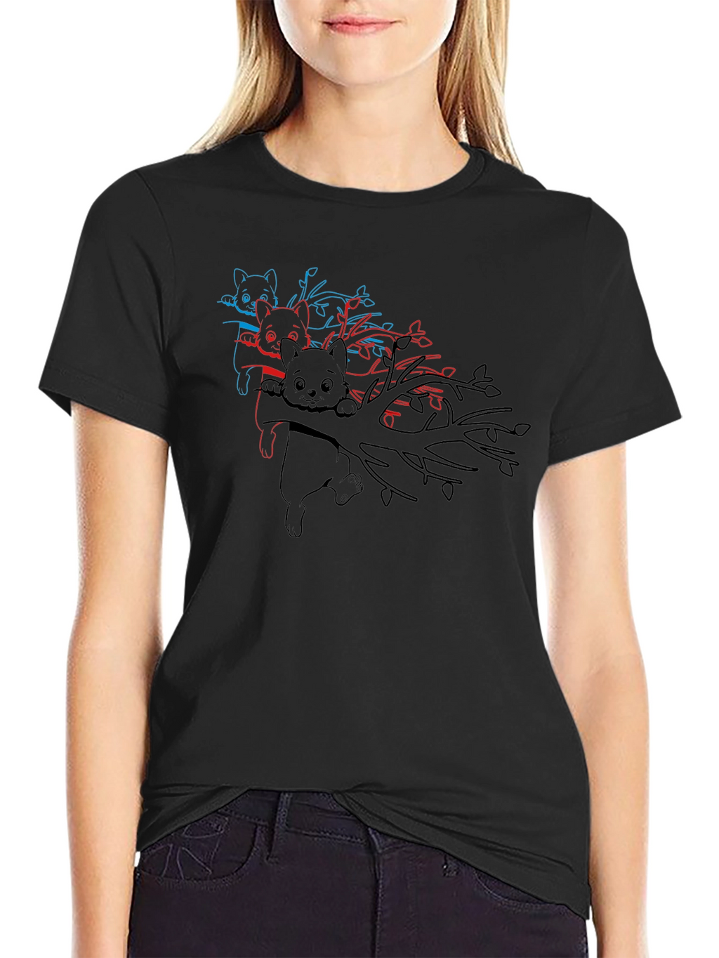 Koala Bear 3D Style Black T-Shirt