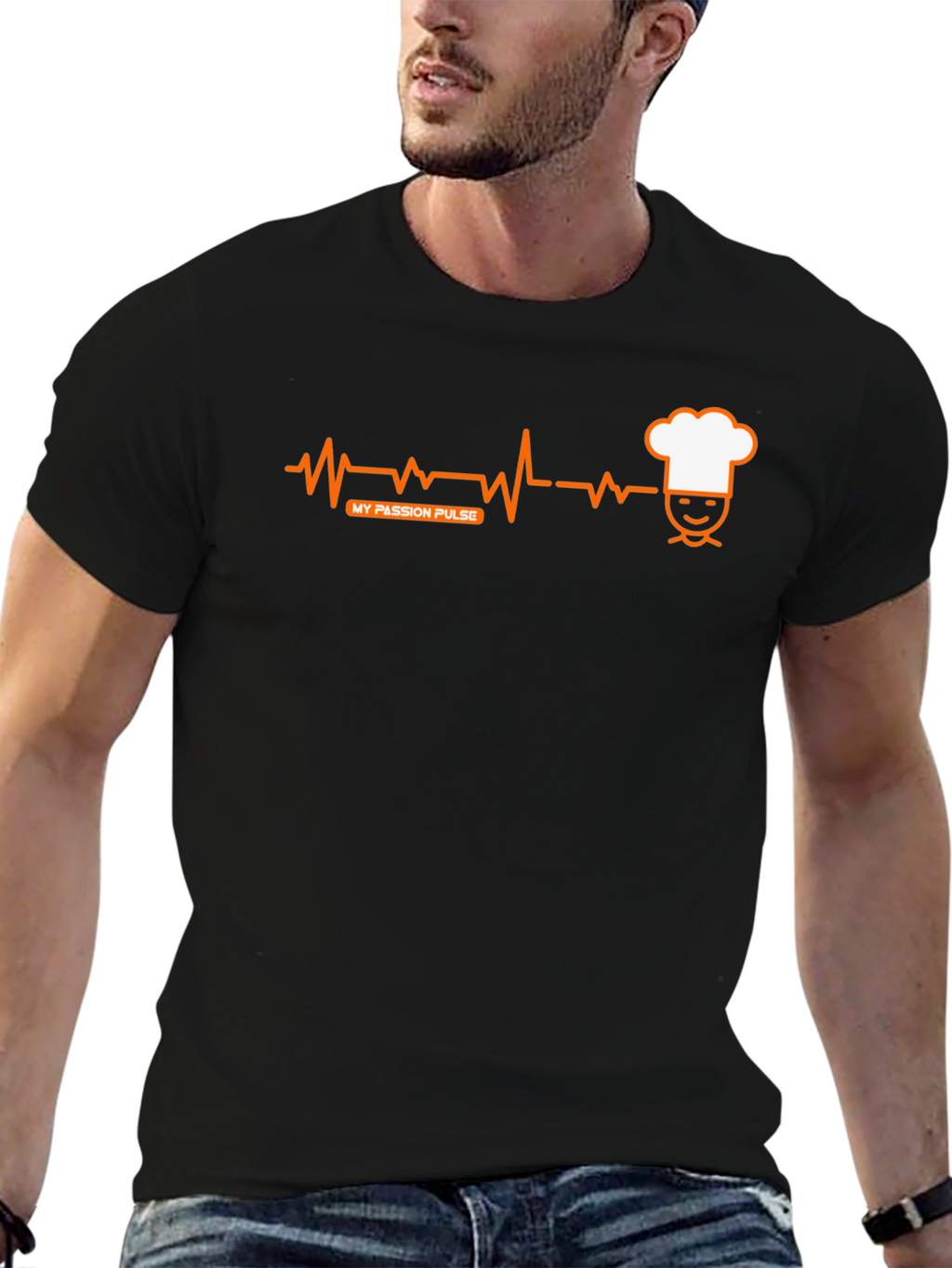 Chefs Passion Pulse T-Shirt - Black Crew Neck