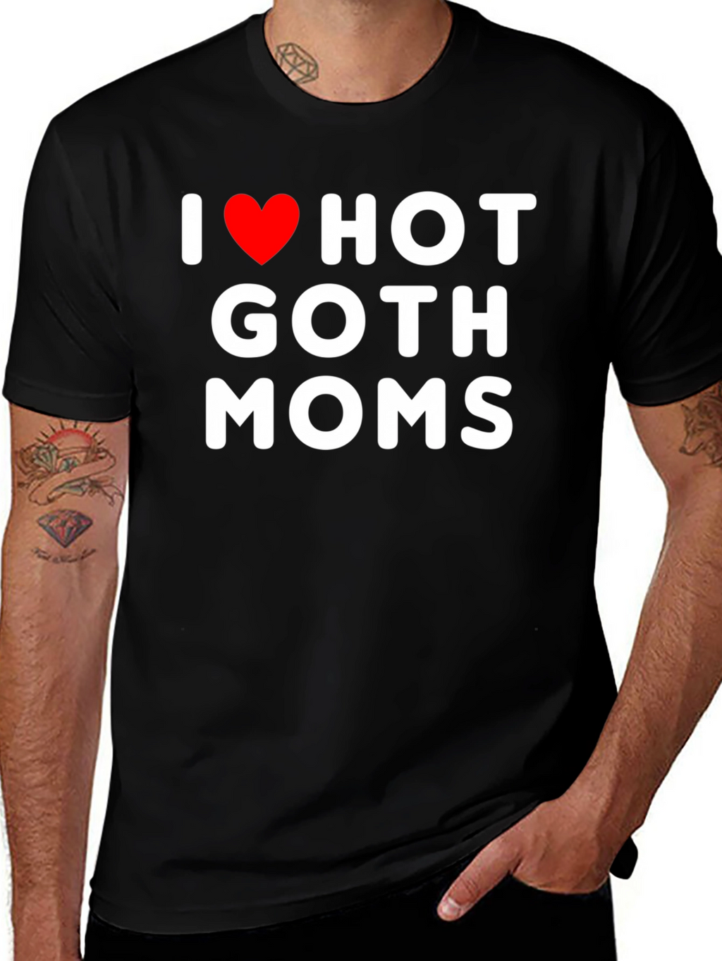 I Heart Hot Goth Moms Graphic Tee