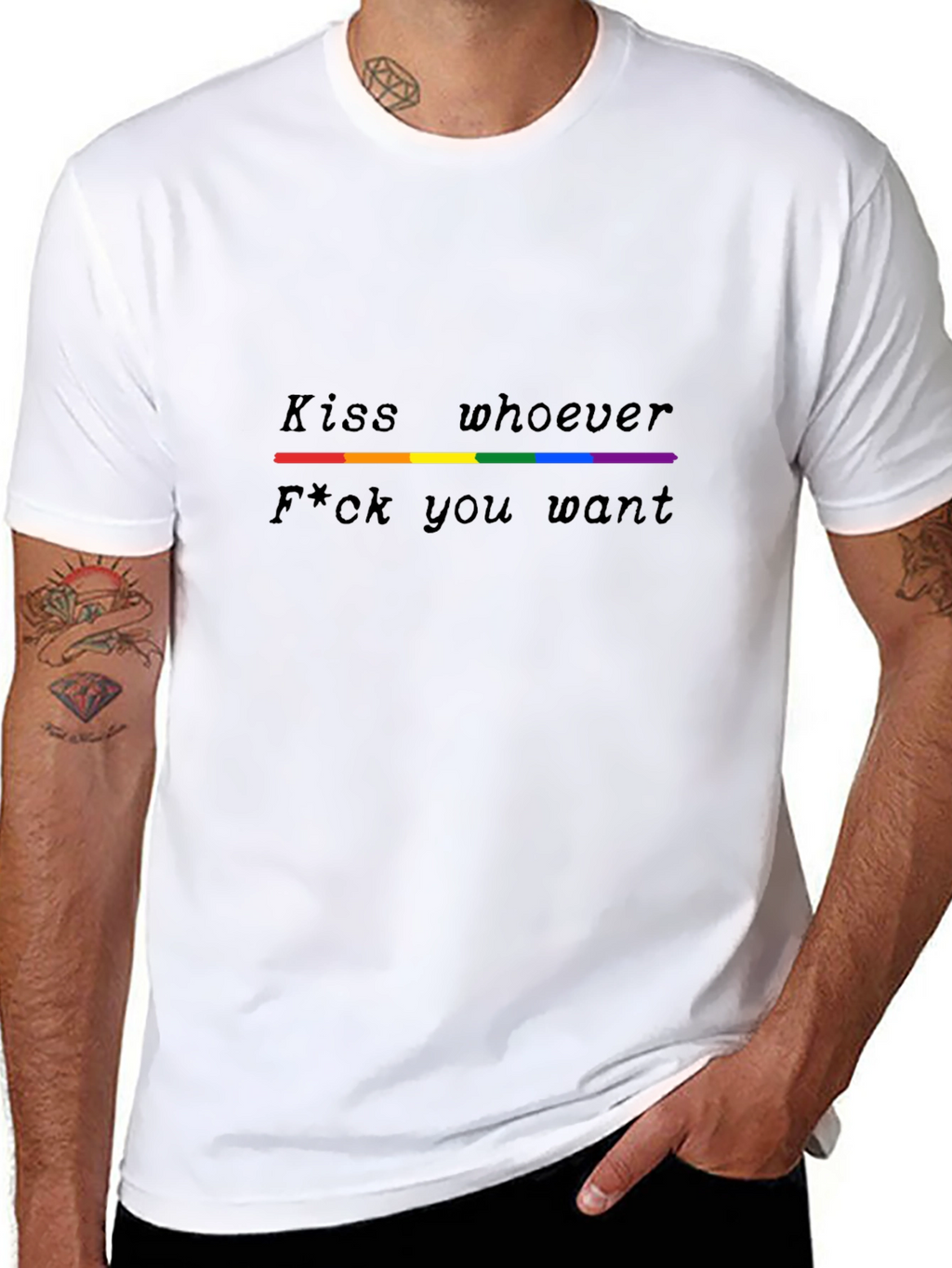LGBTQ+ Pride T-Shirt - Kiss Whoever You Want