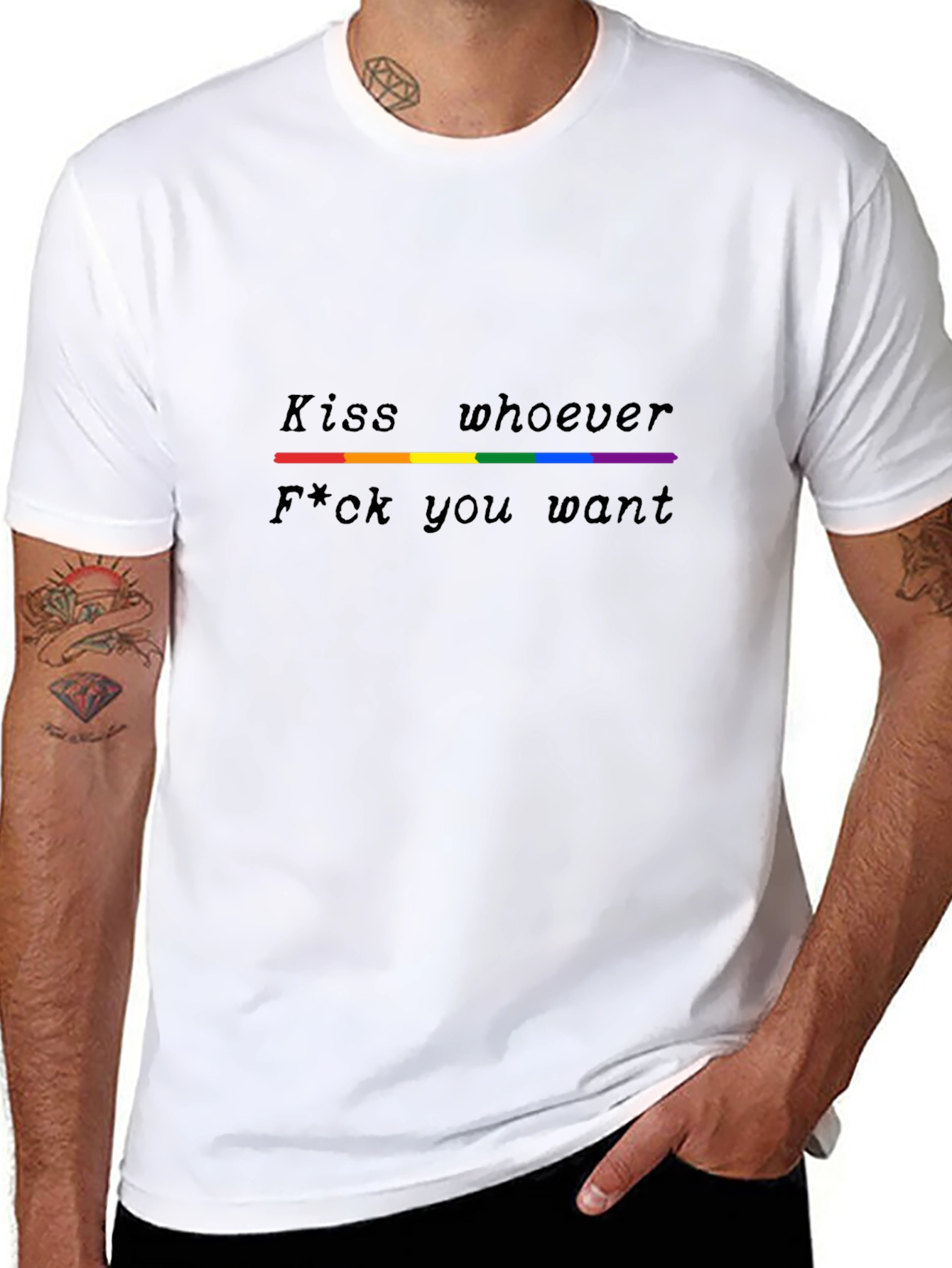 LGBTQ+ Pride T-Shirt - Kiss Whoever You Want