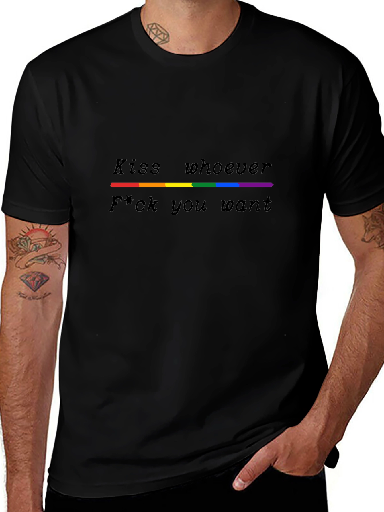 LGBTQ+ Pride T-Shirt - Kiss Whoever You Want