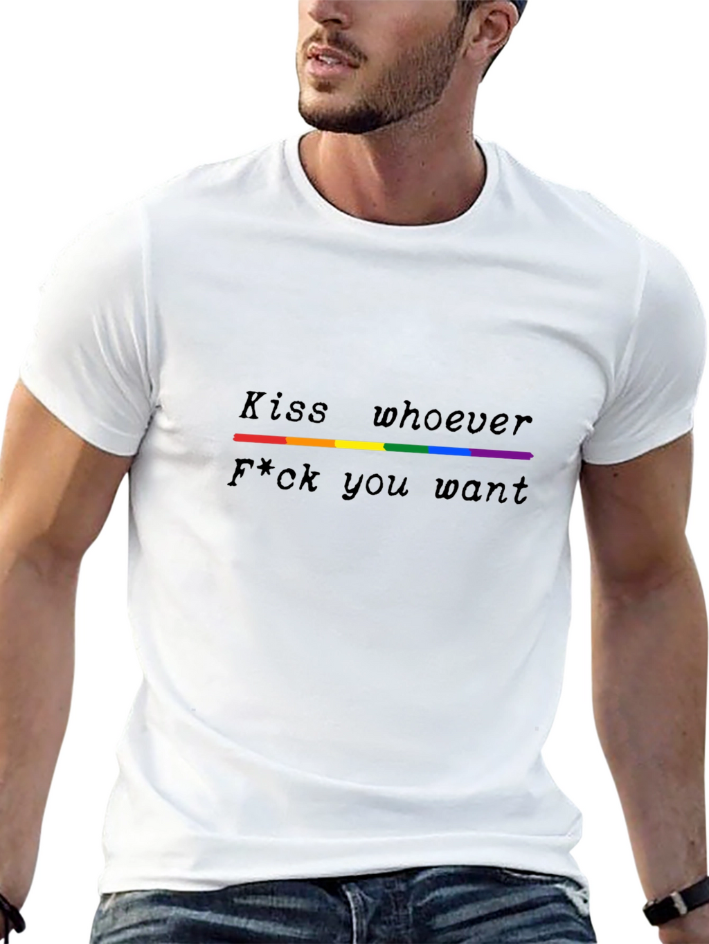 LGBTQ+ Pride T-Shirt - Kiss Whoever You Want
