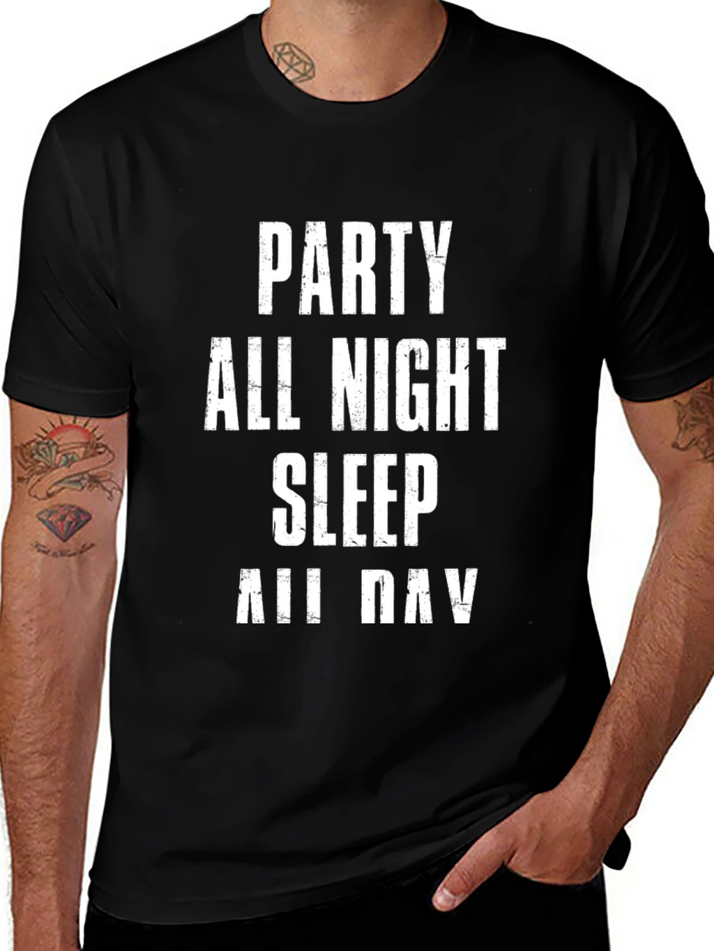 Party All Night Sleep All Day Graphic T-Shirt