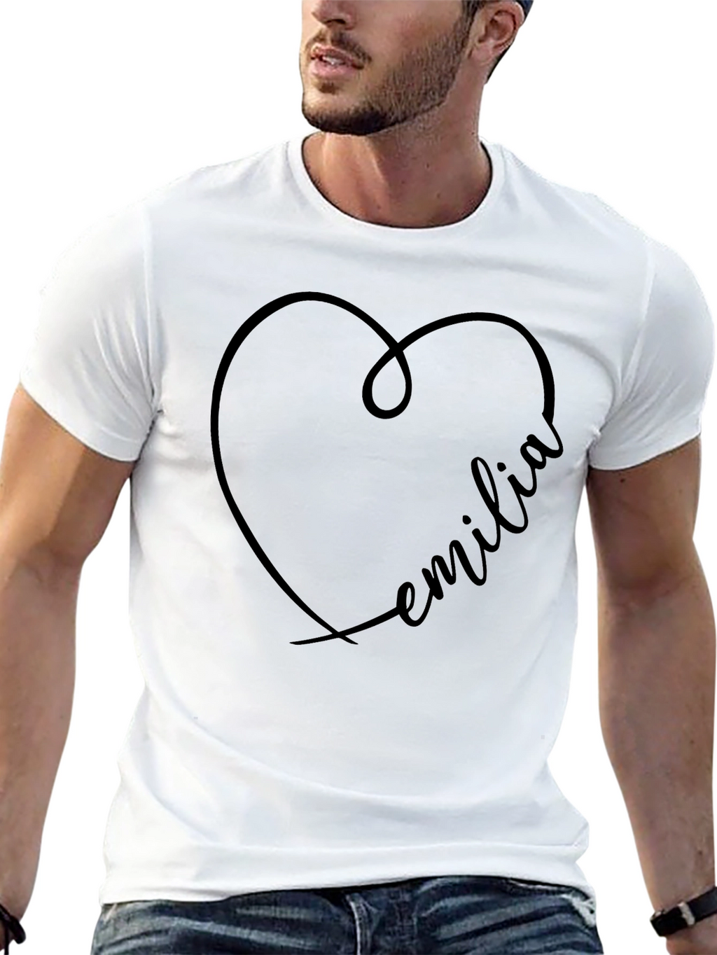 Emilia Heart Graphic Tee - Black