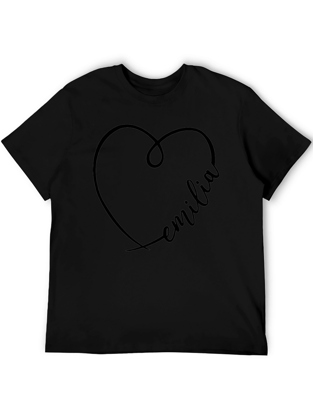 Emilia Heart Graphic Tee - Black