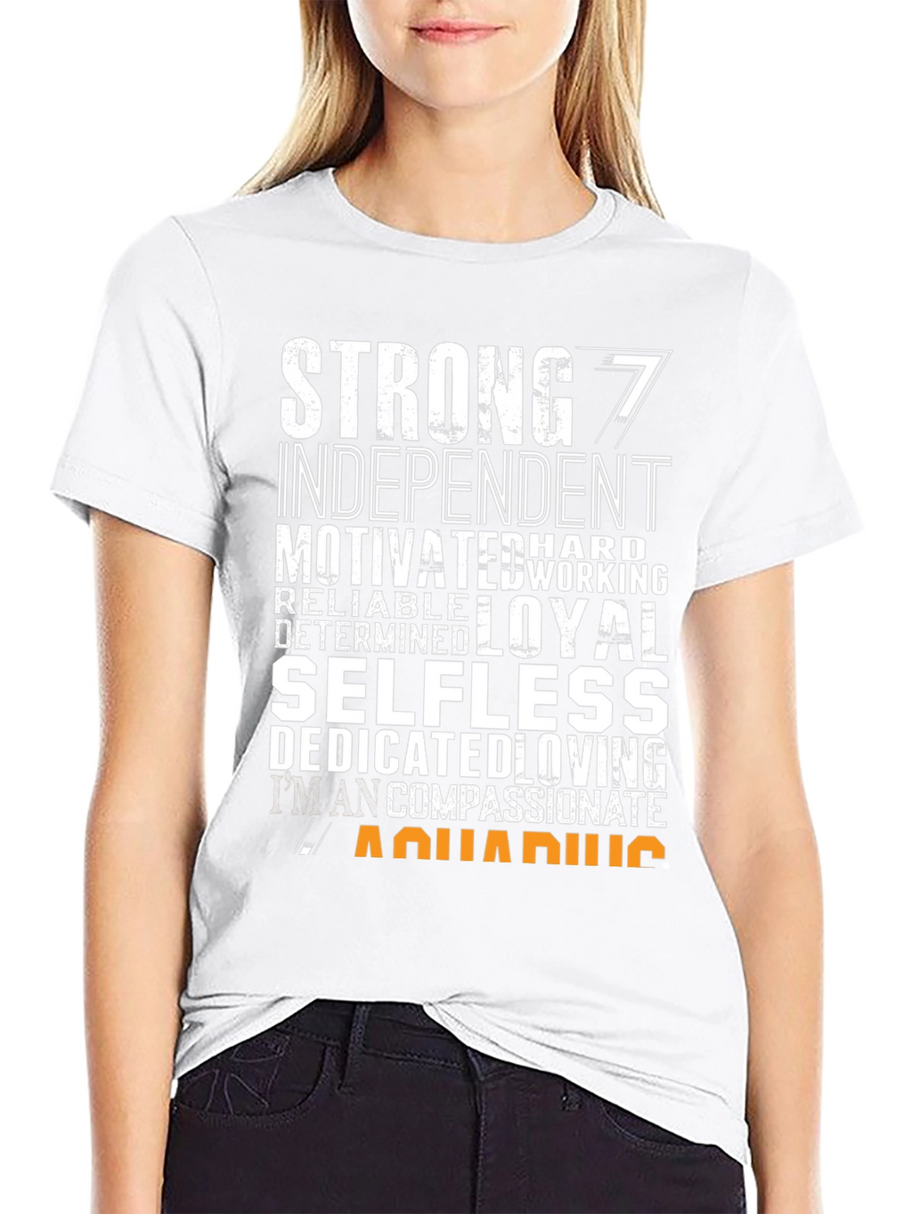 Strong Aquarius Zodiac Sign Black T-Shirt
