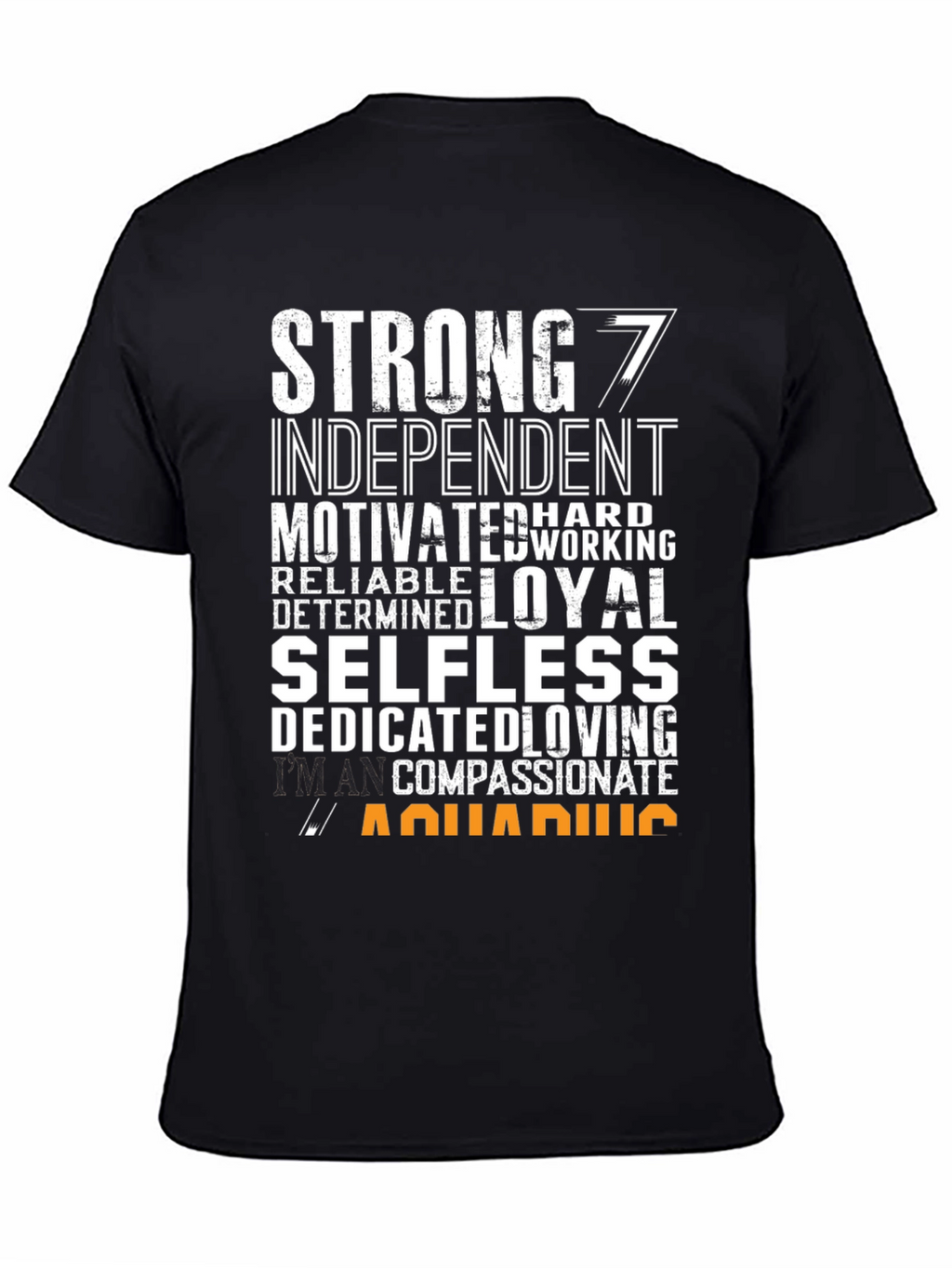 Strong Aquarius Zodiac Sign Black T-Shirt