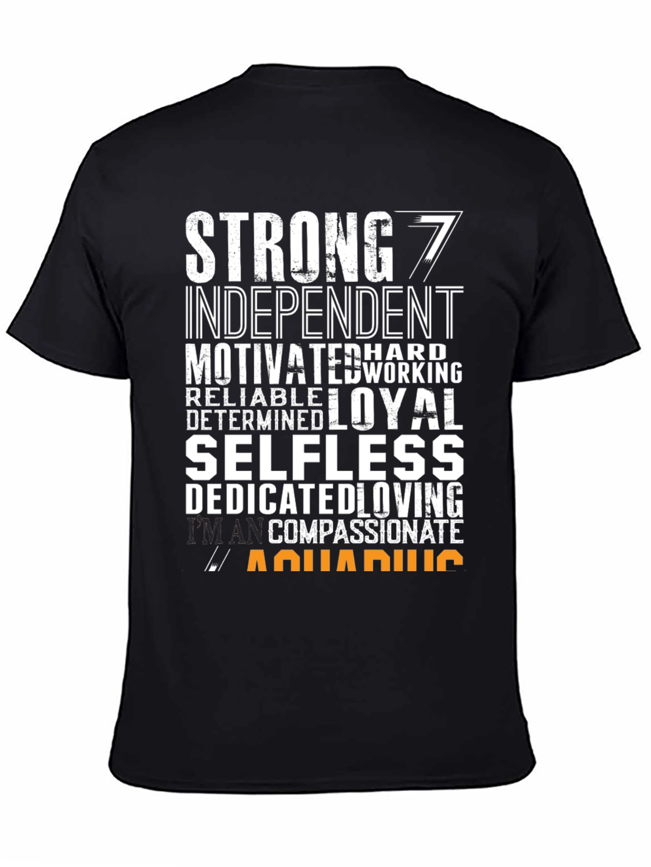 Strong Aquarius Zodiac Sign Black T-Shirt