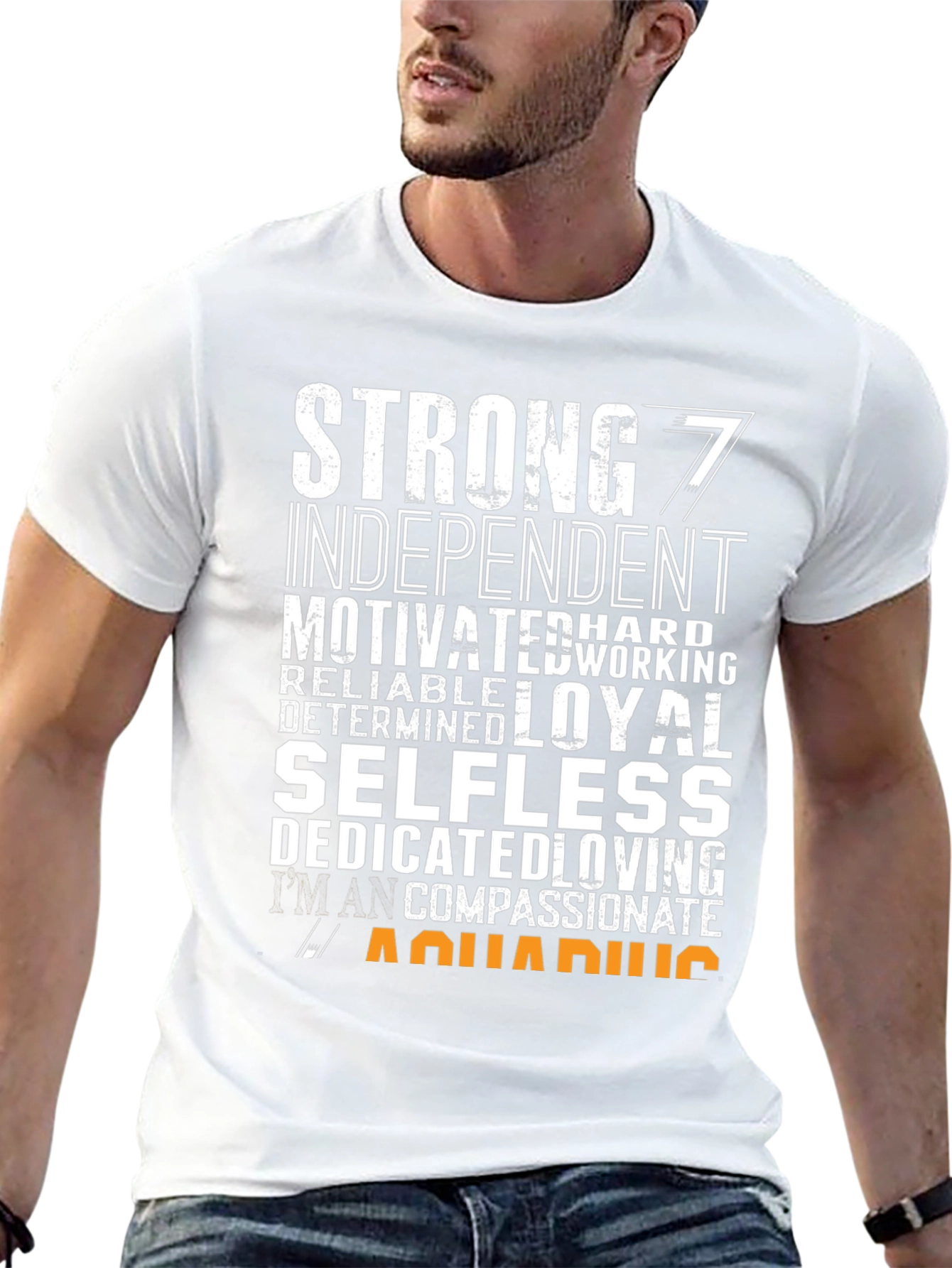 Strong Aquarius Zodiac Sign Black T-Shirt