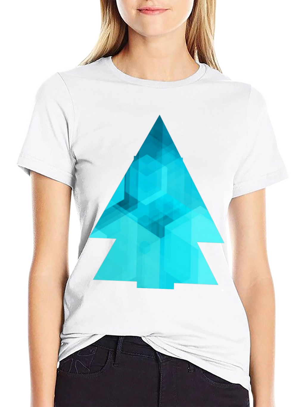 Abstract Geometric Tree Graphic Tee - Modern Design