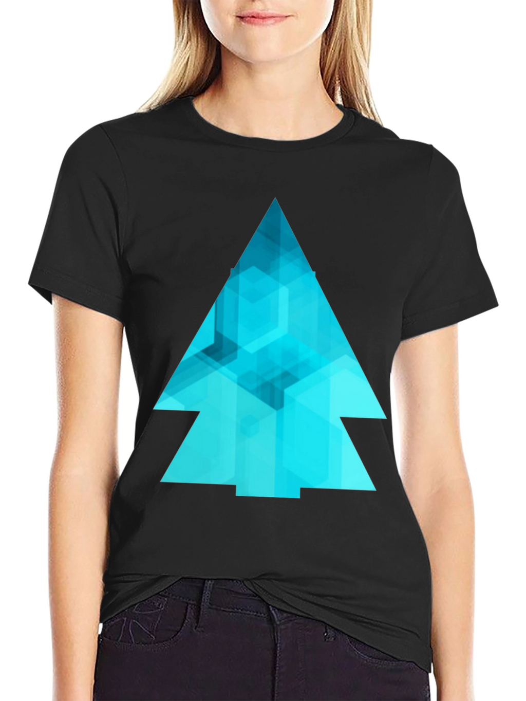 Abstract Geometric Tree Graphic Tee - Modern Design