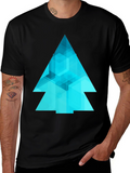 Abstract Geometric Tree Graphic Tee - Modern Design