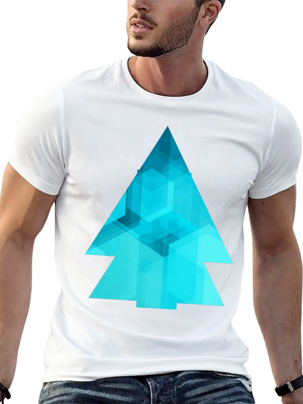 Abstract Geometric Tree Graphic Tee - Modern Design