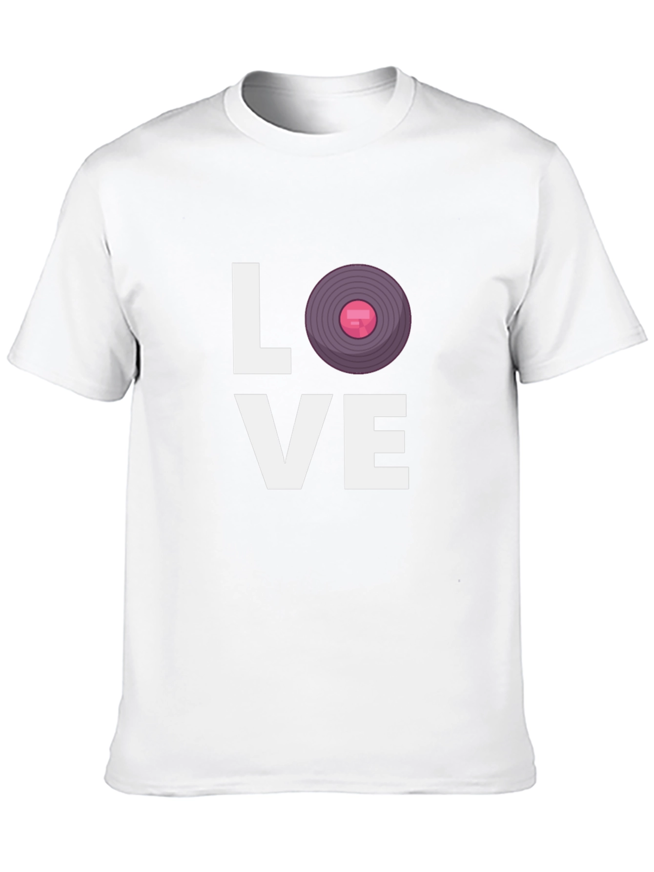 Love Vinyl Record Graphic Black T-Shirt