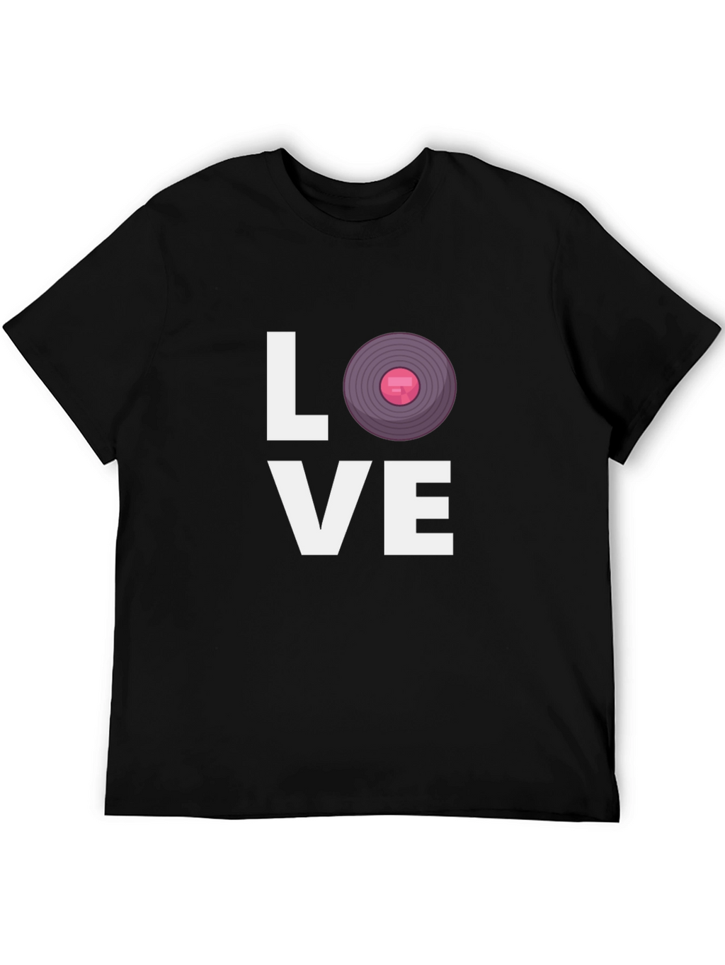 Love Vinyl Record Graphic Black T-Shirt