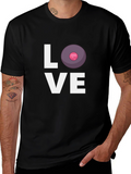 Love Vinyl Record Graphic Black T-Shirt