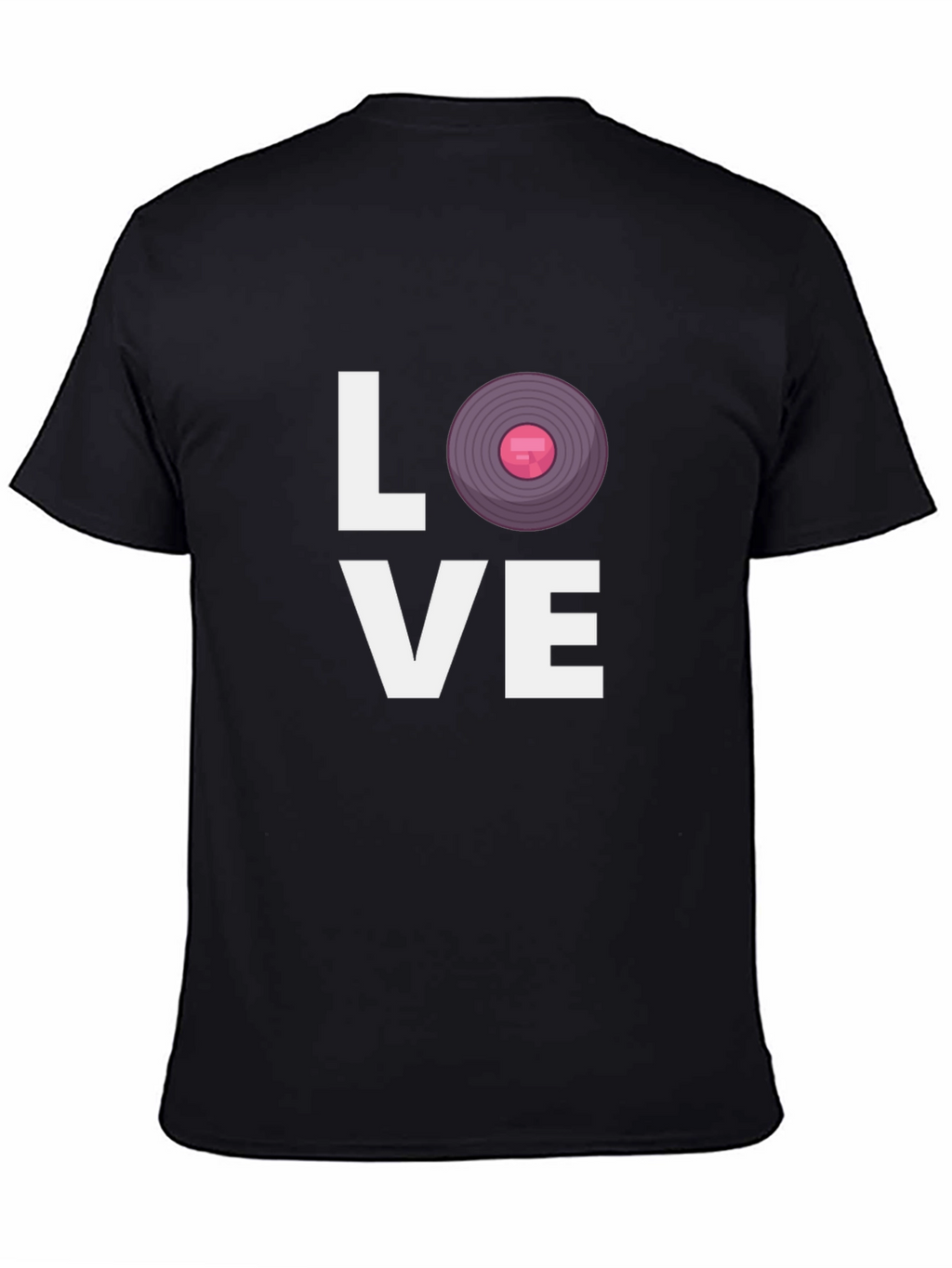 Love Vinyl Record Graphic Black T-Shirt
