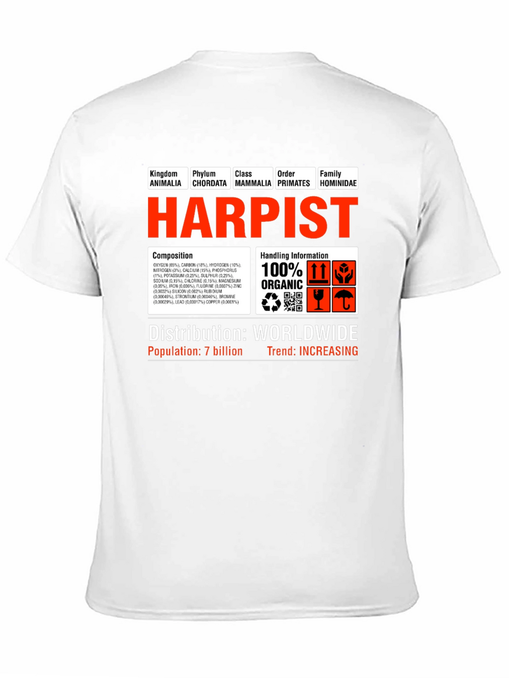 Harpist T-Shirt - Funny Science Biology Musician Tee