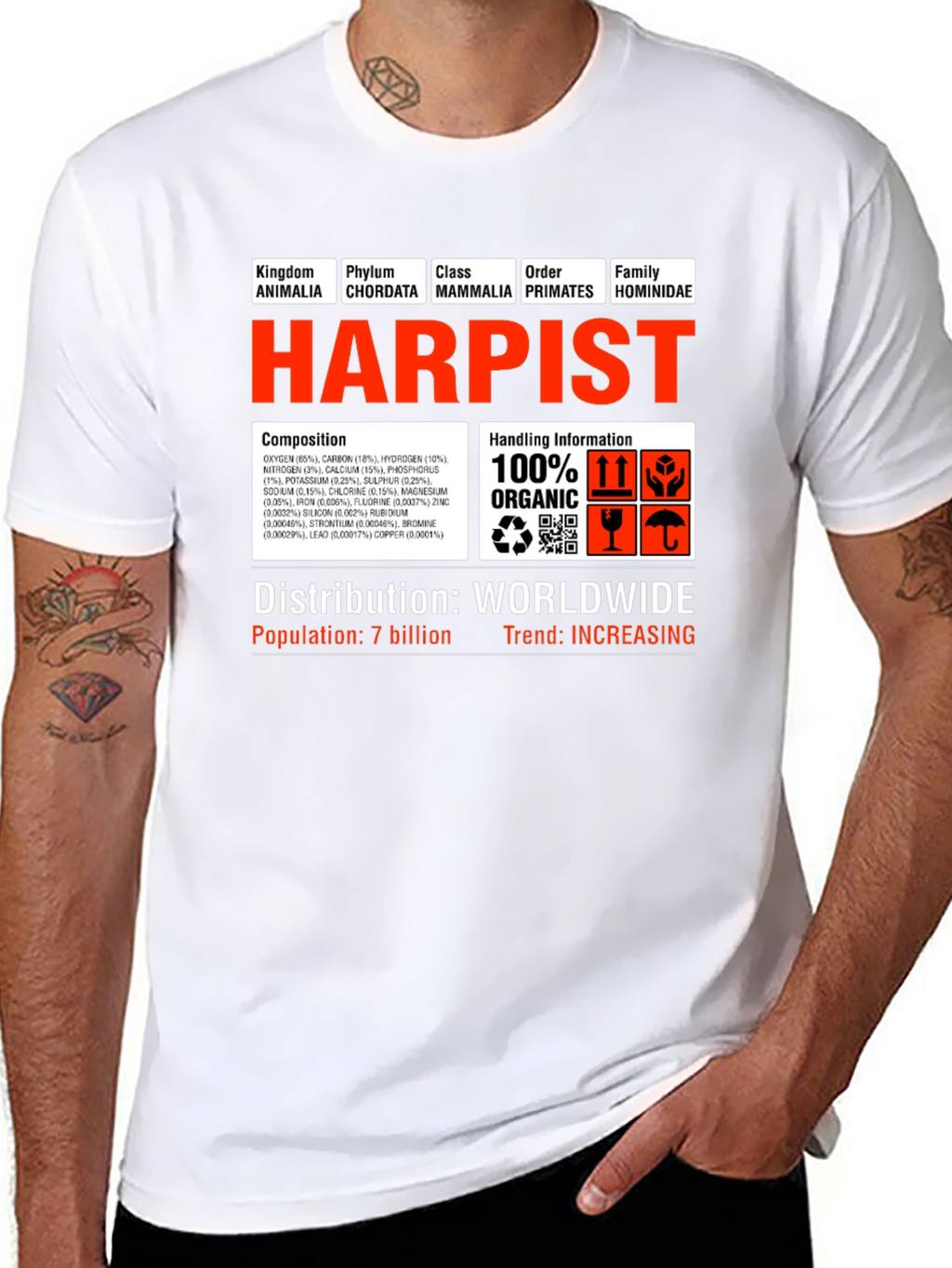Harpist T-Shirt - Funny Science Biology Musician Tee