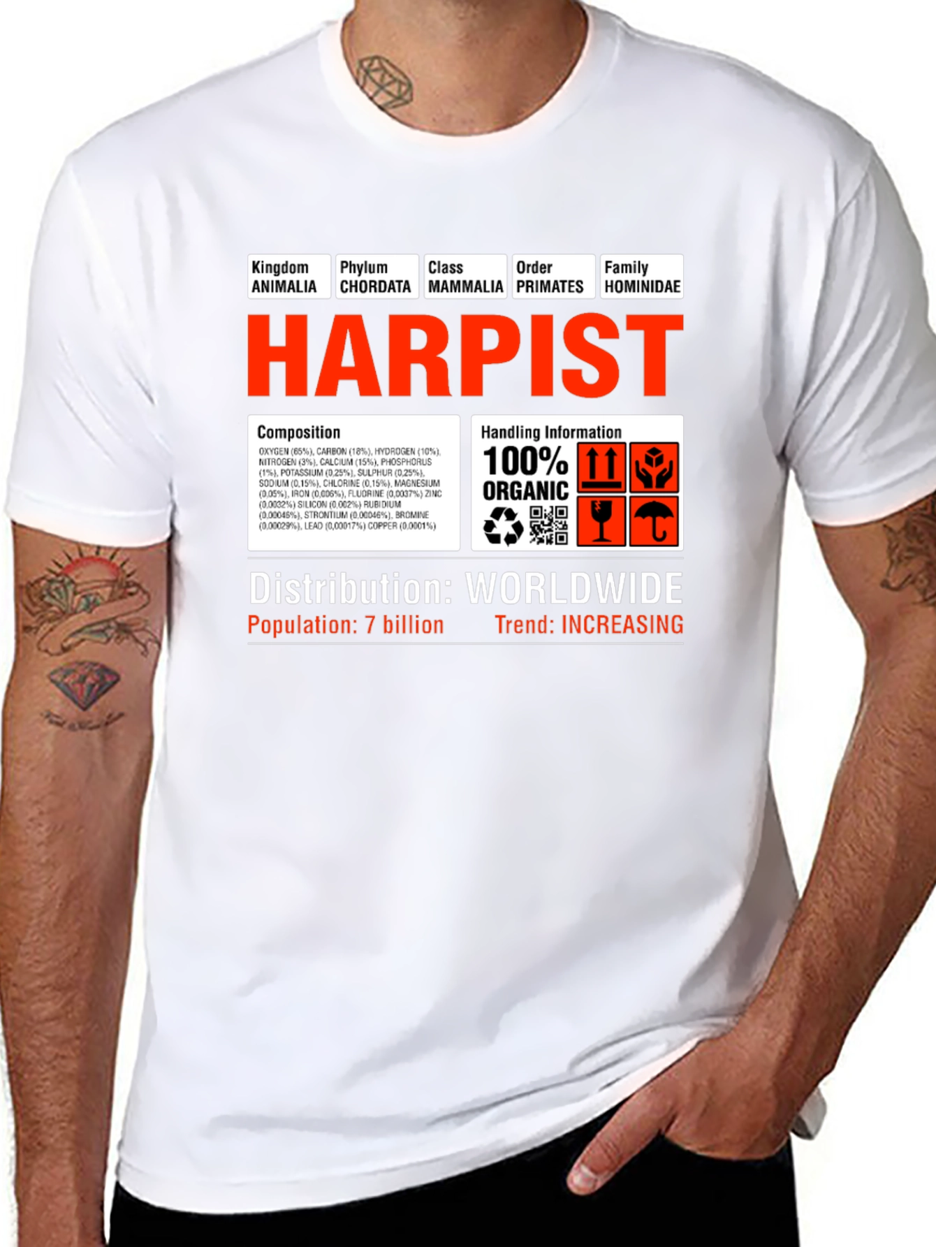 Harpist T-Shirt - Funny Science Biology Musician Tee