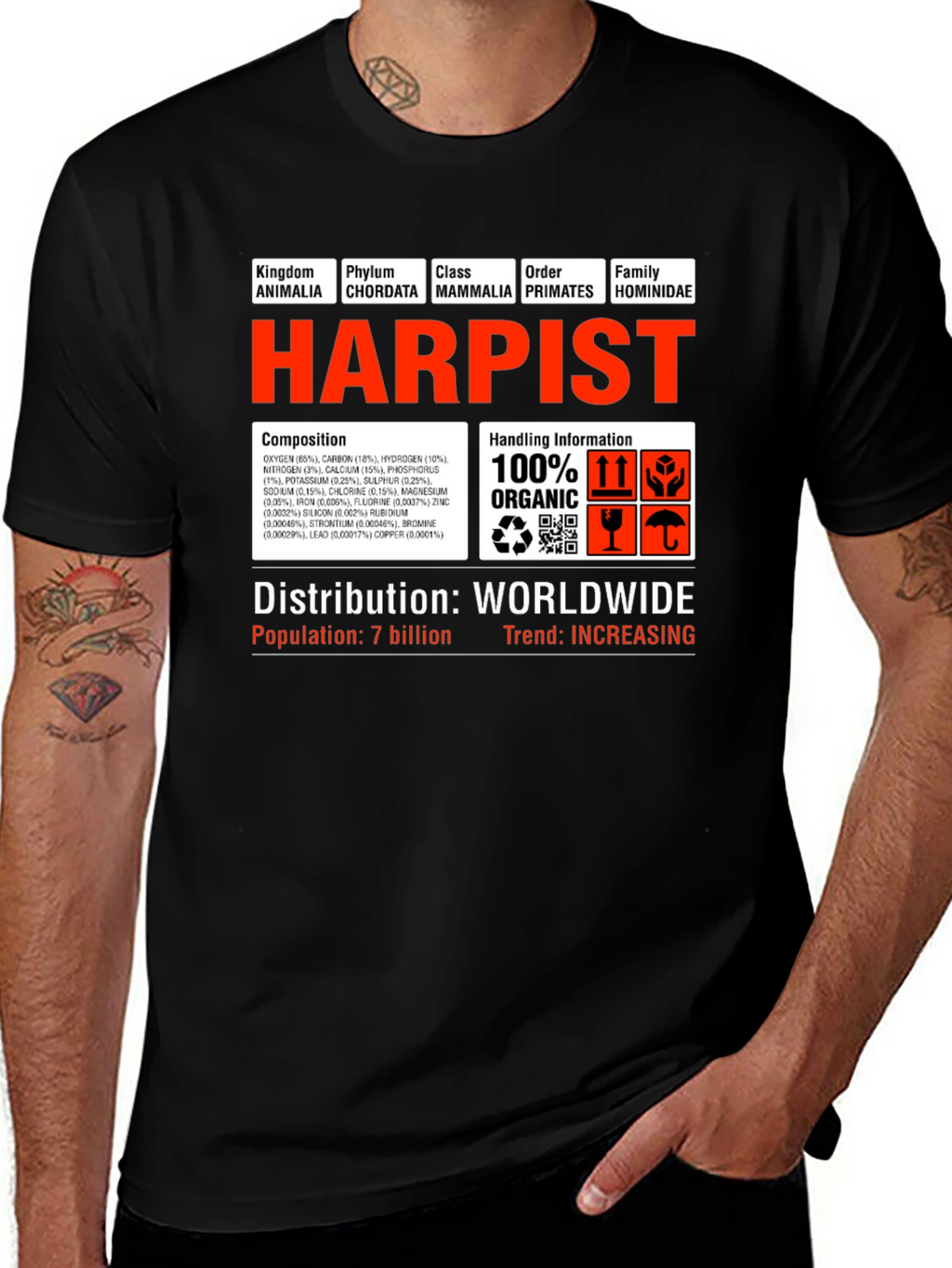 Harpist T-Shirt - Funny Science Biology Musician Tee