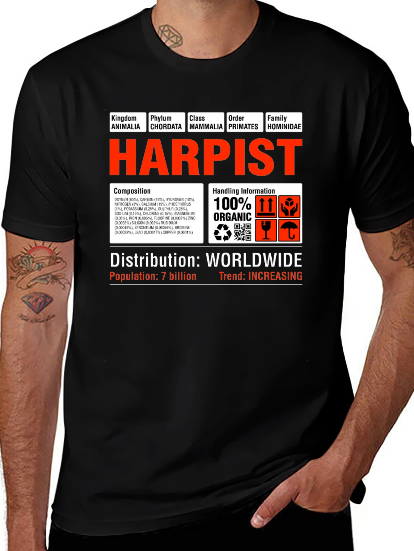 Harpist T-Shirt - Funny Science Biology Musician Tee