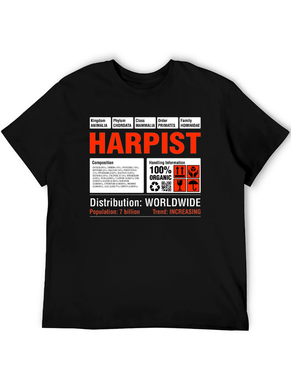 Harpist T-Shirt - Funny Science Biology Musician Tee