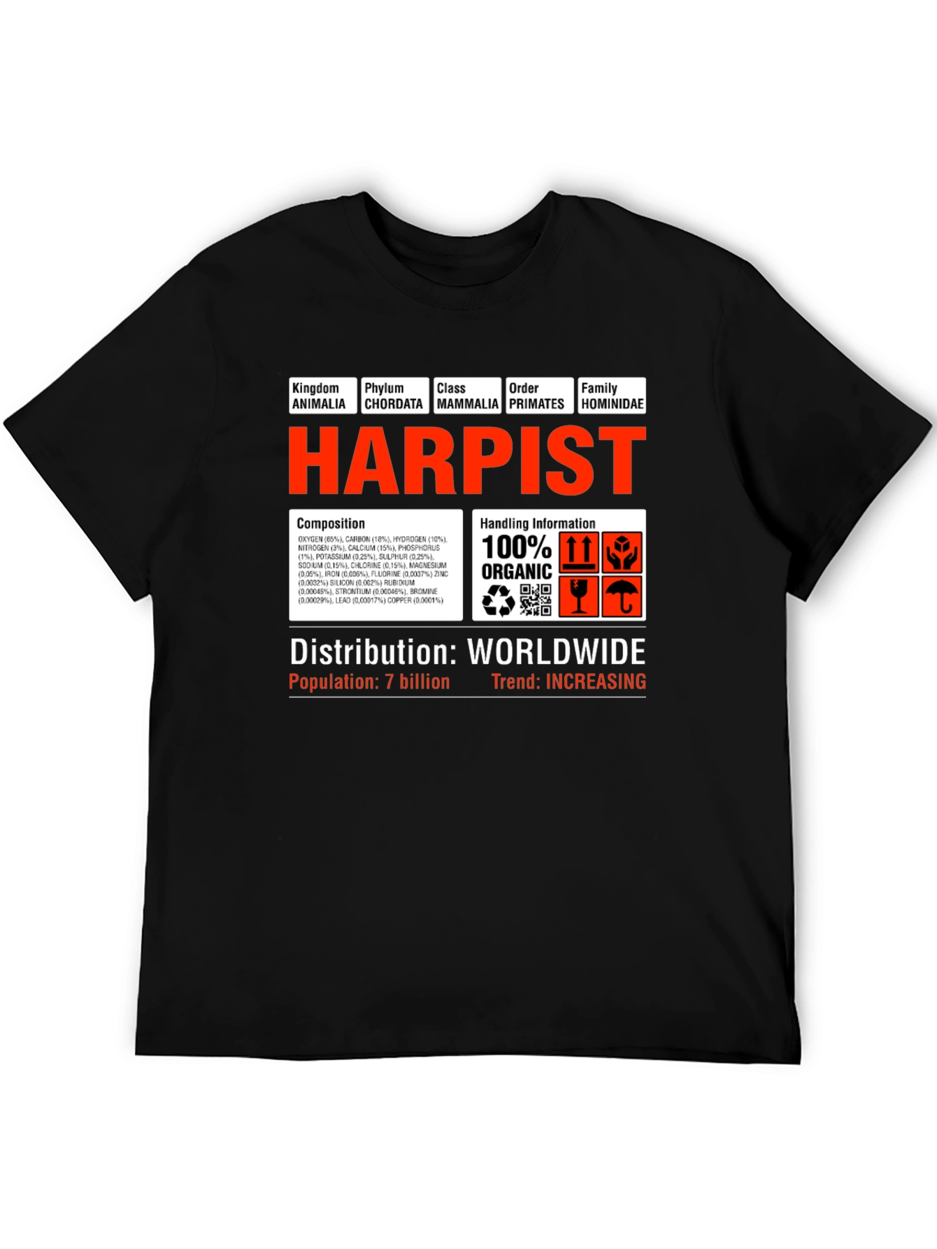 Harpist T-Shirt - Funny Science Biology Musician Tee