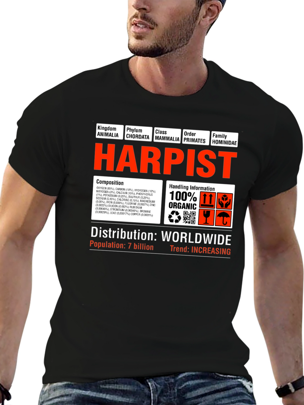 Harpist T-Shirt - Funny Science Biology Musician Tee