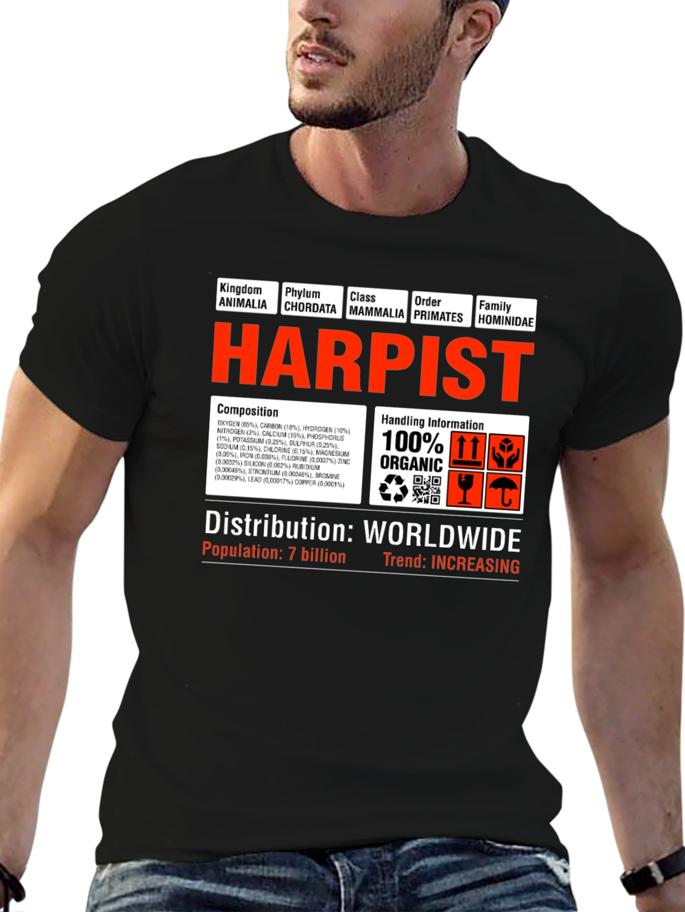 Harpist T-Shirt - Funny Science Biology Musician Tee