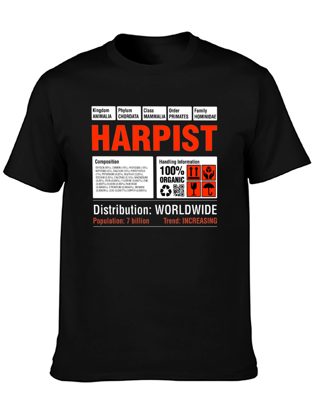 Harpist T-Shirt - Funny Science Biology Musician Tee