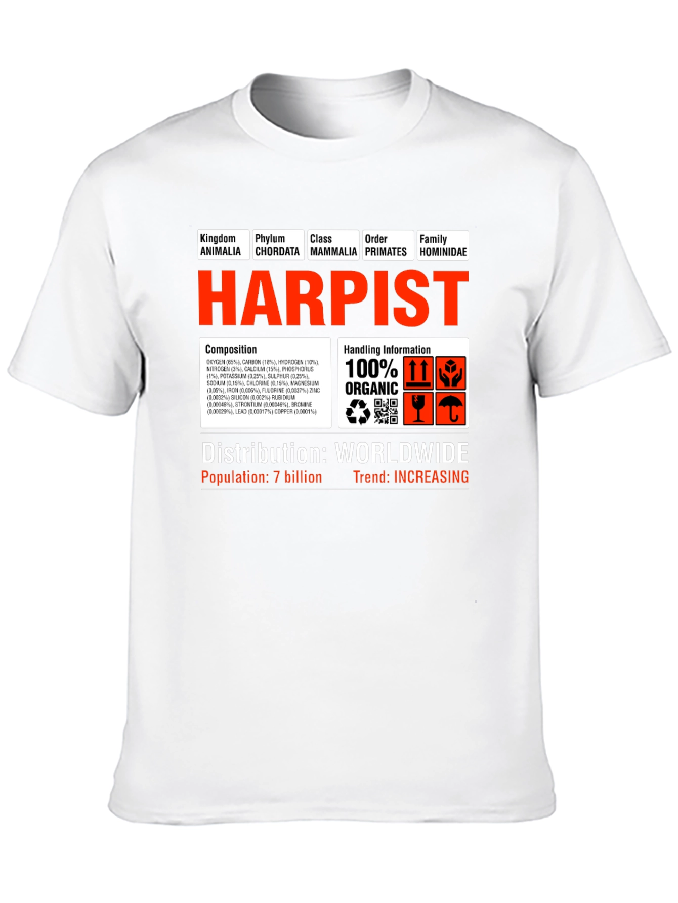 Harpist T-Shirt - Funny Science Biology Musician Tee