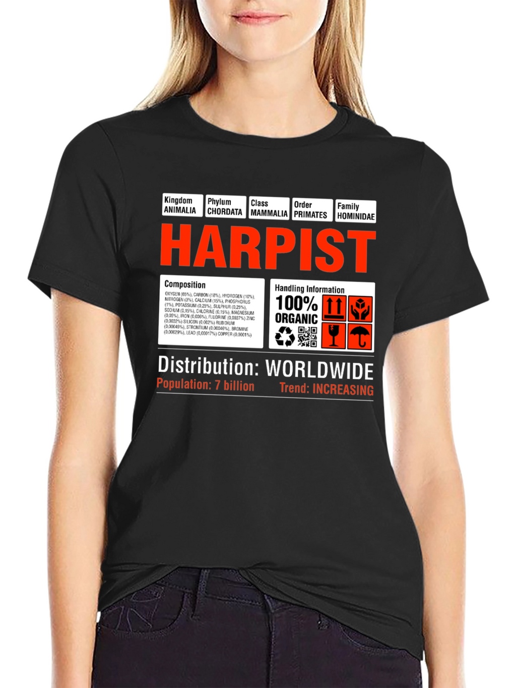 Harpist T-Shirt - Funny Science Biology Musician Tee