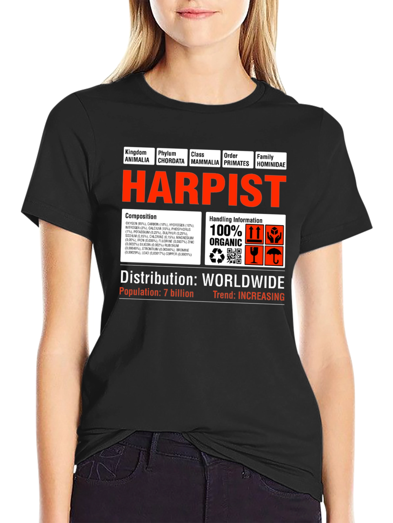 Harpist T-Shirt - Funny Science Biology Musician Tee