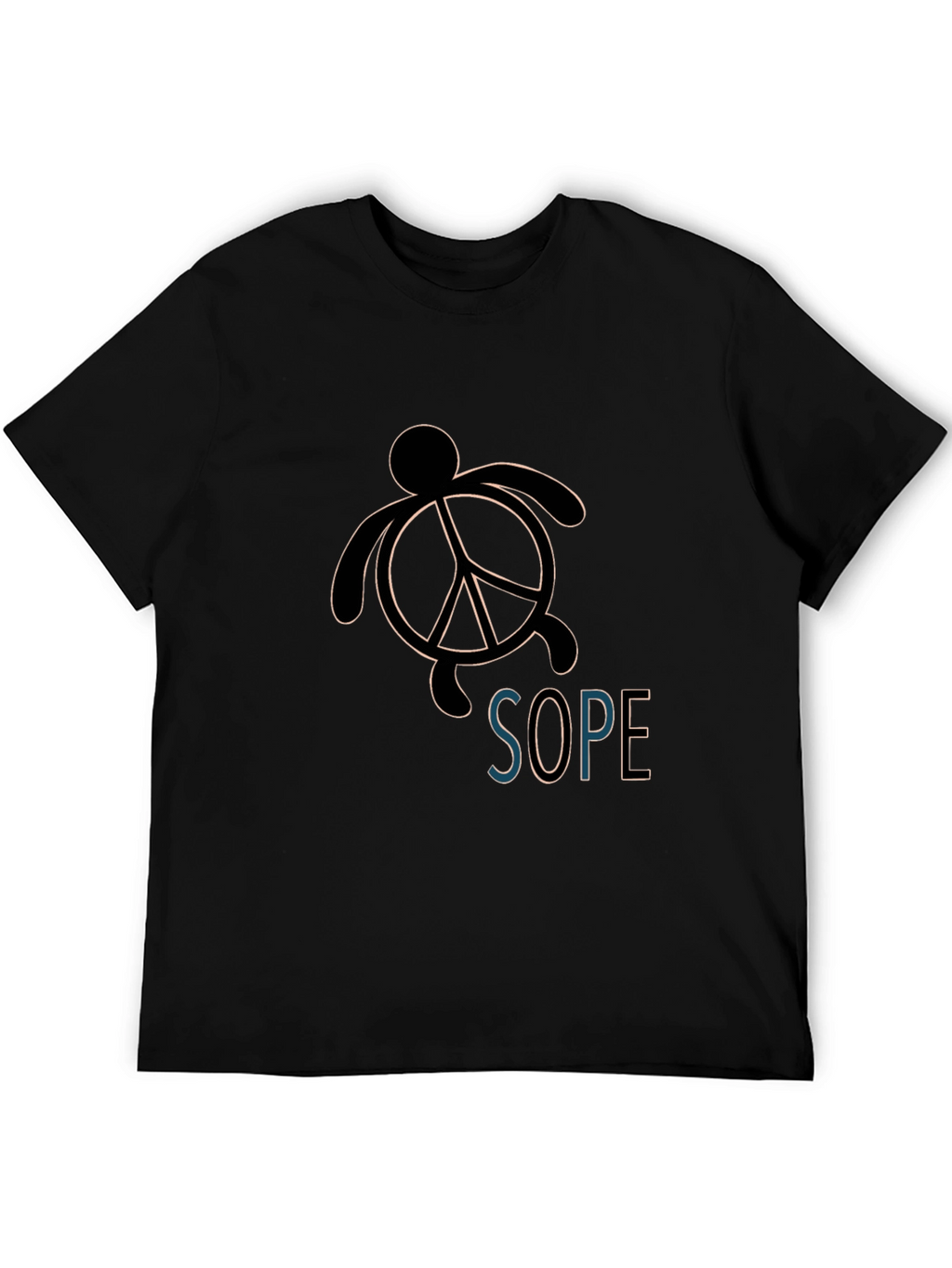 Peace Turtle Graphic Tee - Black