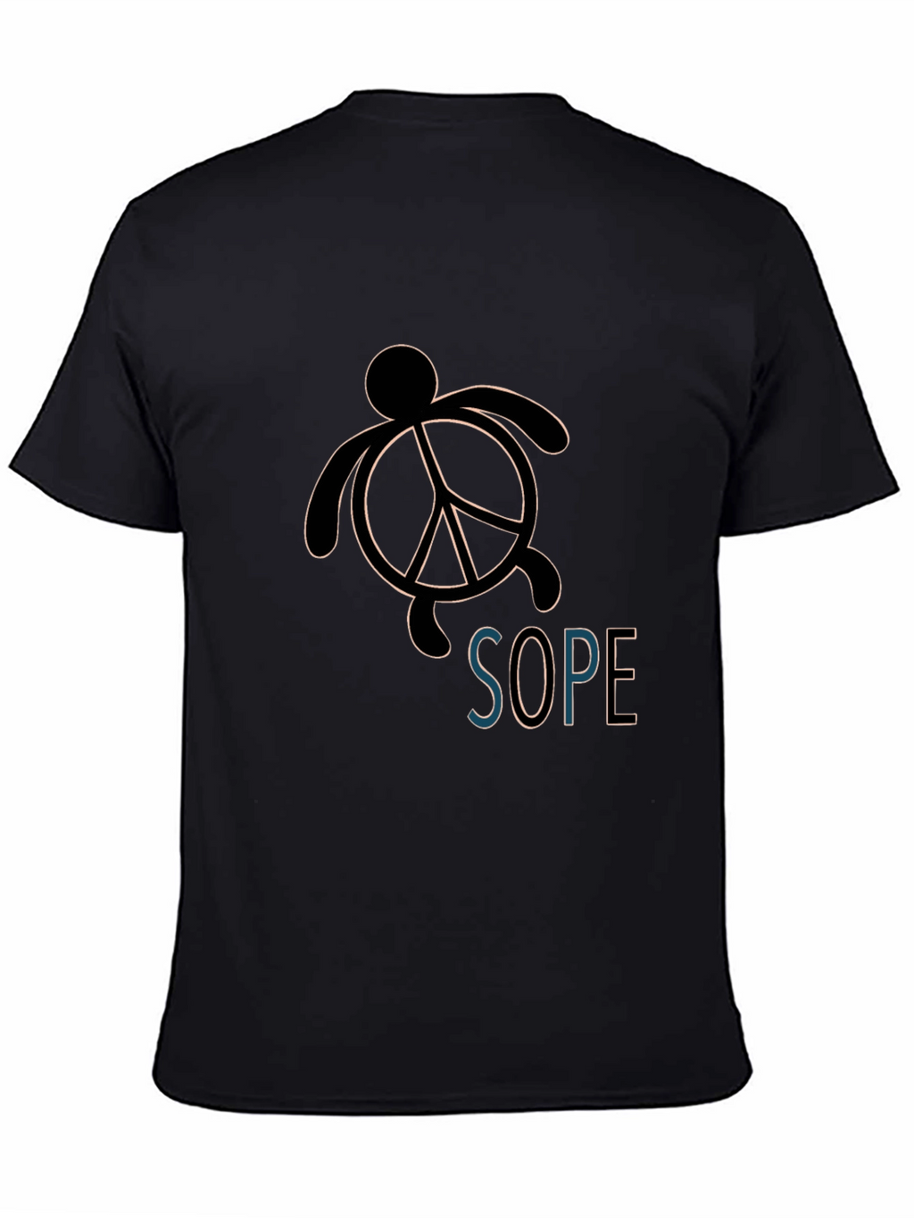 Peace Turtle Graphic Tee - Black