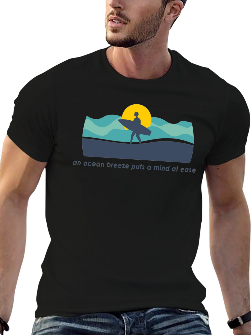 Ocean Breeze T-Shirt - Surfer Design