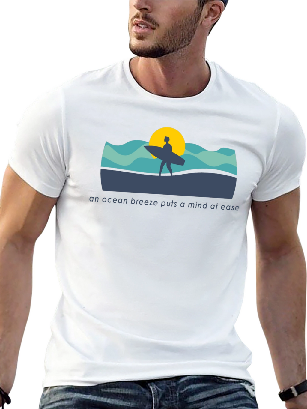 Ocean Breeze T-Shirt - Surfer Design