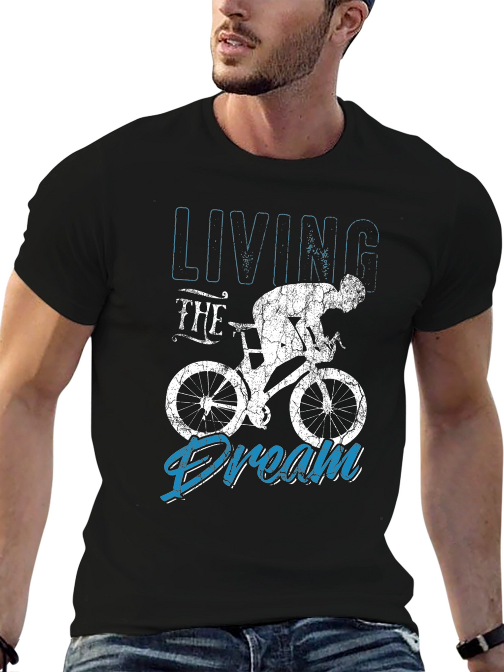 Living the Dream Cycling Black T-Shirt