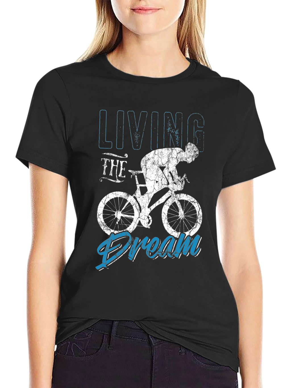 Living the Dream Cycling Black T-Shirt