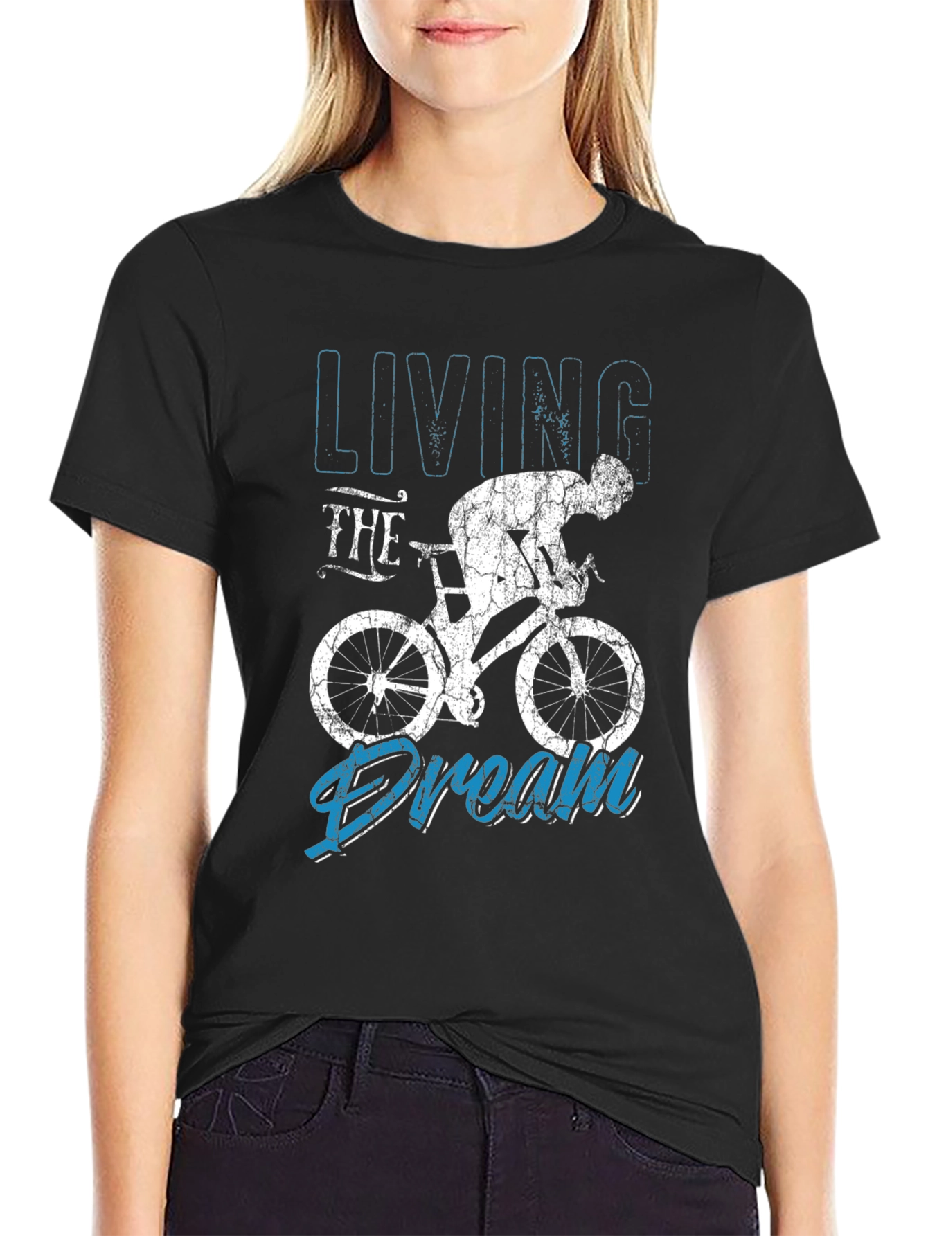 Living the Dream Cycling Black T-Shirt