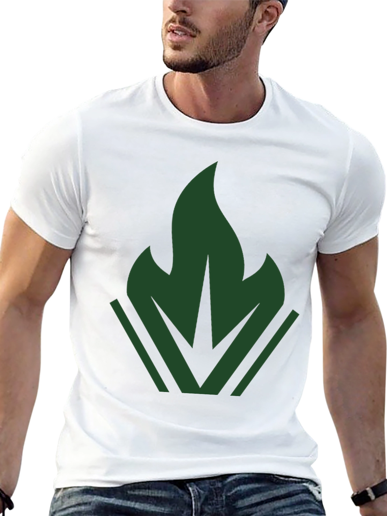 Dark Green Emblem Tee - Modern Casual Style