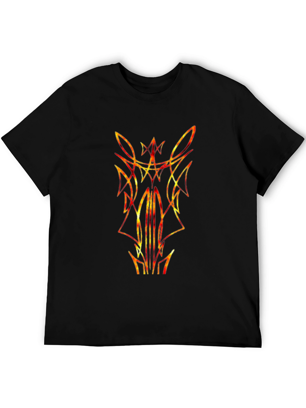 Fiery Pinstripe Graphic Tee - Black Cotton