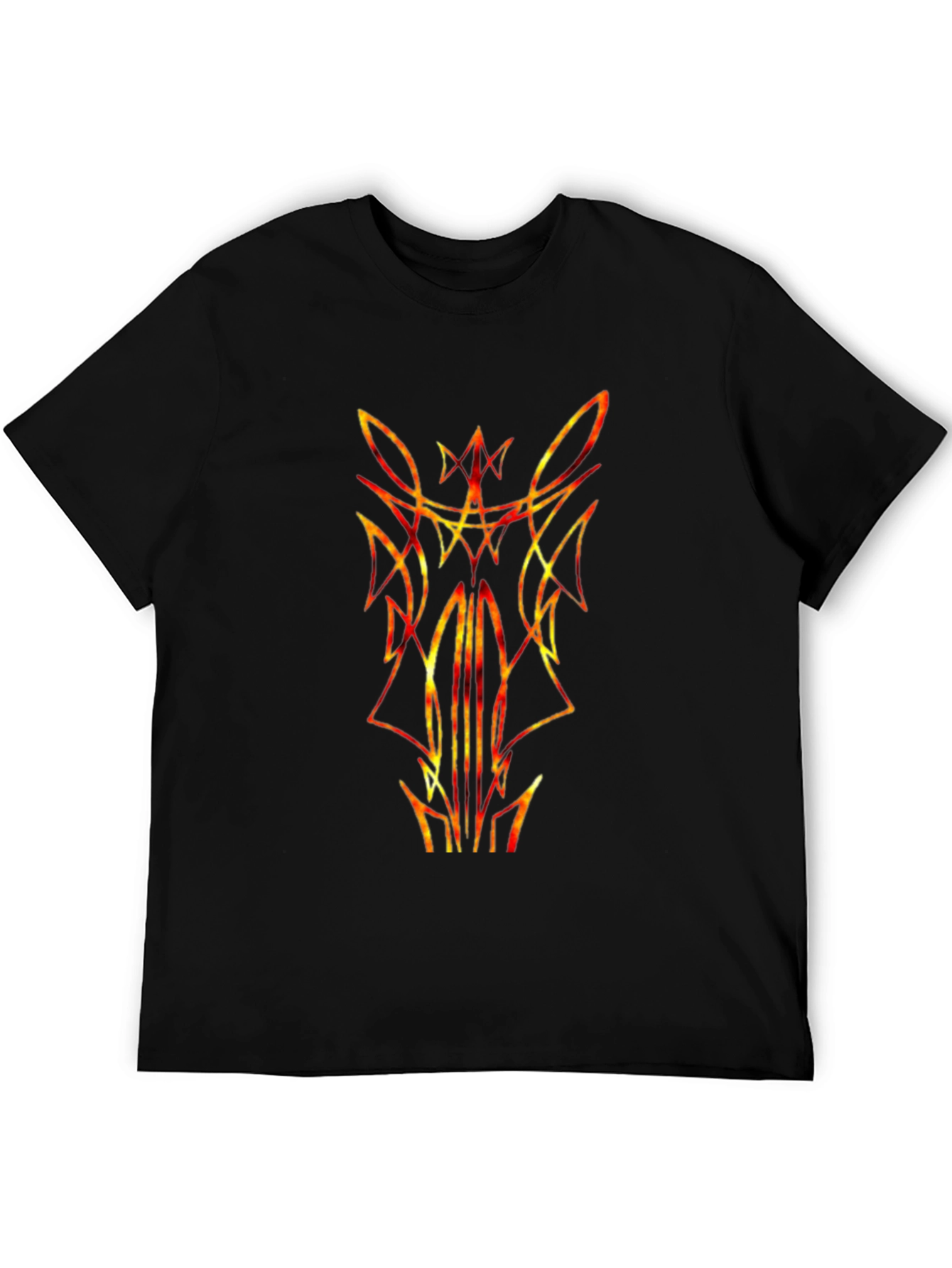 Fiery Pinstripe Graphic Tee - Black Cotton