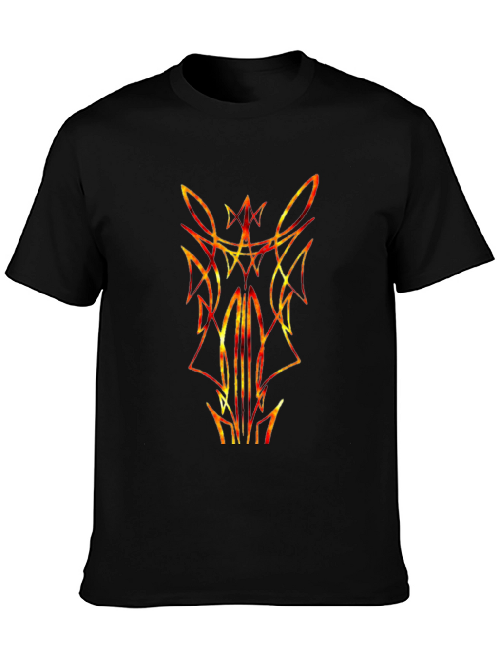 Fiery Pinstripe Graphic Tee - Black Cotton