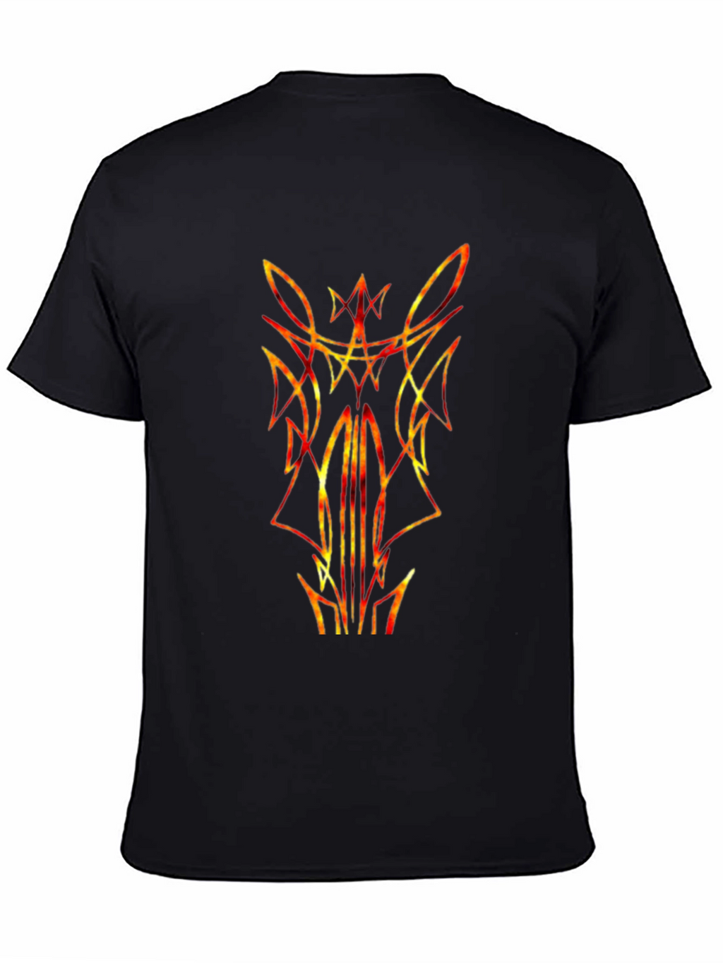 Fiery Pinstripe Graphic Tee - Black Cotton