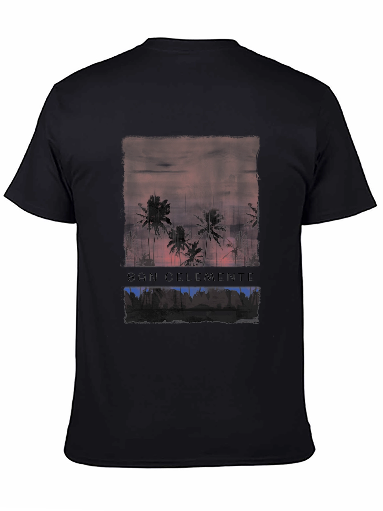 San Clemente Palm Tree Sunset Graphic T-Shirt